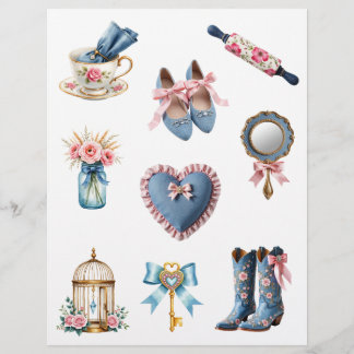 Rosa und blaues Landhaus-Schabblattpapier