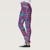 Rosa und blaues Mandala-Muster Leggings (Links)