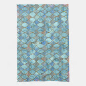 Rosa und blaues Maroccan Muster Geschirrtuch (Vertikal)