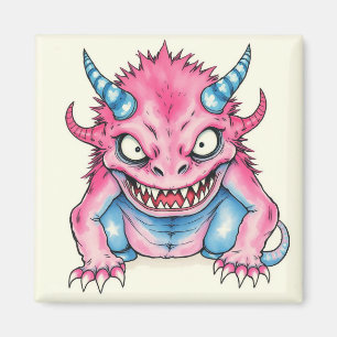 Rosa und blaues Monster Magnet