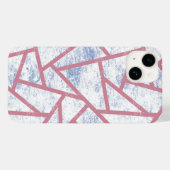 Rosa und blaues Mosaikmuster Case-Mate iPhone Hülle (Rückseite (Horizontal))