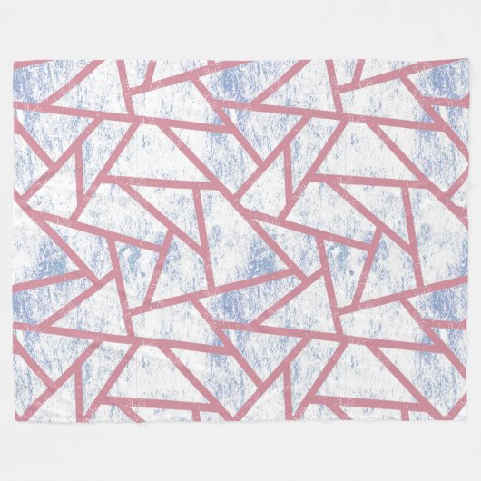 Rosa und blaues Mosaikmuster Fleecedecke (Vorderseite (Horizontal))