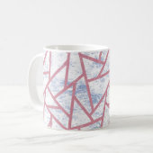 Rosa und blaues Mosaikmuster Kaffeetasse (Vorderseite Links)
