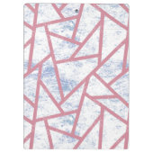 Rosa und blaues Mosaikmuster Klemmbrett (Rückseite)