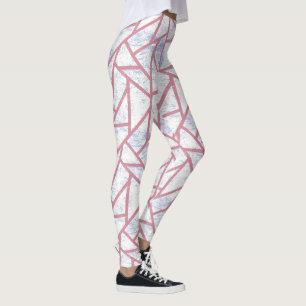 Rosa und blaues Mosaikmuster Leggings