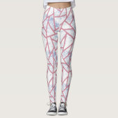 Rosa und blaues Mosaikmuster Leggings (Vorderseite)