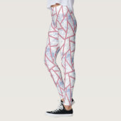 Rosa und blaues Mosaikmuster Leggings (Links)