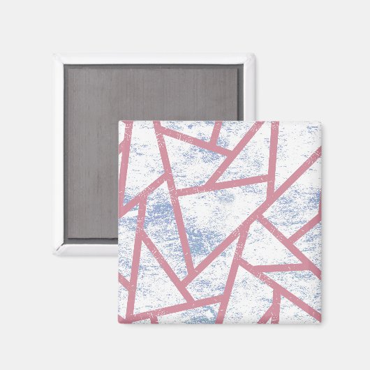 Rosa und blaues Mosaikmuster Magnet (Vorderseite/Rückseite)