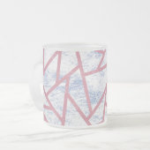 Rosa und blaues Mosaikmuster Mattglastasse (Vorderseite Links)
