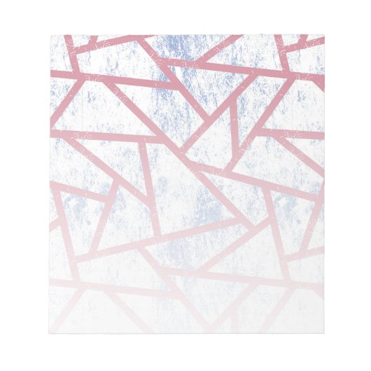 Rosa und blaues Mosaikmuster Notizblock (Vorderseite)