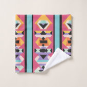 Rosa und blaues Muster Badhandtuch Set (Waschlappen)