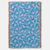 Rosa und blaues Muster - Koi Fish Decke (Vorderseite Vertikal)