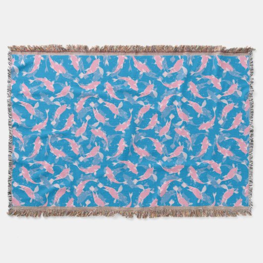 Rosa und blaues Muster - Koi Fish Decke (Vorderseite)