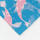 Rosa und blaues Muster - Koi Fish Fleecedecke (Ecke)