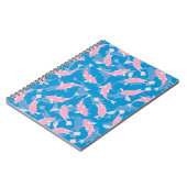 Rosa und blaues Muster - Koi Fish Notizblock (Linke Seite)