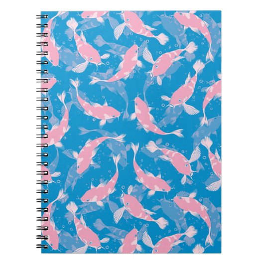 Rosa und blaues Muster - Koi Fish Notizblock (Vorderseite)