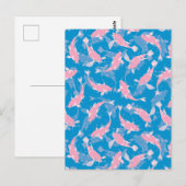Rosa und blaues Muster - Koi Fish Postkarte (Vorne/Hinten)