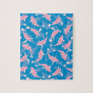Rosa und blaues Muster - Koi Fish Puzzle