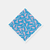 Rosa und blaues Muster - Koi Fish Serviette (Ecke)