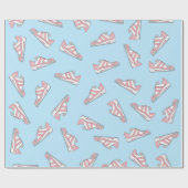 Rosa und blaues niedliches Turnschuh-Muster Geschenkpapier (Flach)