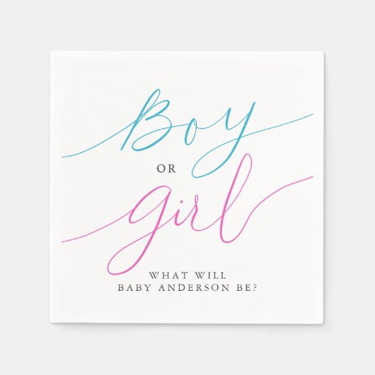 Rosa und blaues Party für Junge oder Mädchen Serviette (Vorderseite)