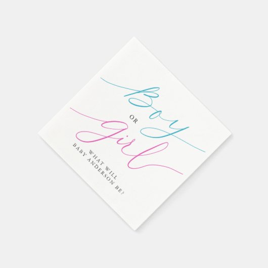 Rosa und blaues Party für Junge oder Mädchen Serviette (Ecke)