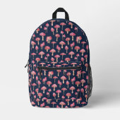 Rosa und blaues Pilzmuster Bedruckter Rucksack (Vorderseite)