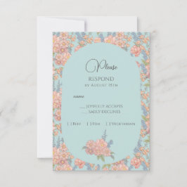 Rosa und blaues Shabby Chic RSVP Karte