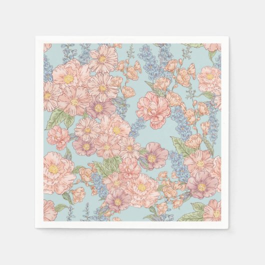 Rosa und blaues Shabby Chic Serviette (Vorderseite)
