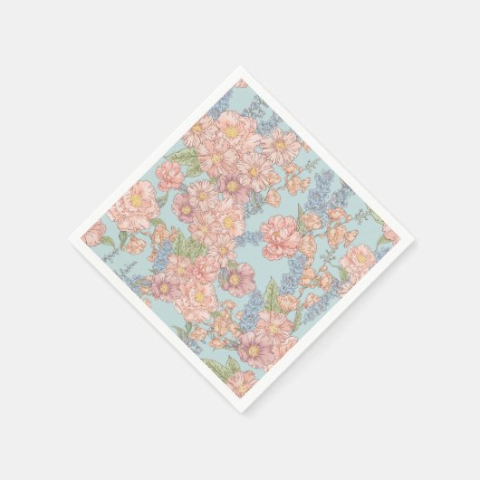 Rosa und blaues Shabby Chic Serviette (Ecke)