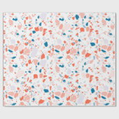 Rosa und blaues Terrazzo-Papier Geschenkpapier (Flach)