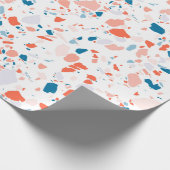 Rosa und blaues Terrazzo-Papier Geschenkpapier (Ecke)