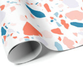 Rosa und blaues Terrazzo-Papier Geschenkpapier (Rolleneckpunkt)