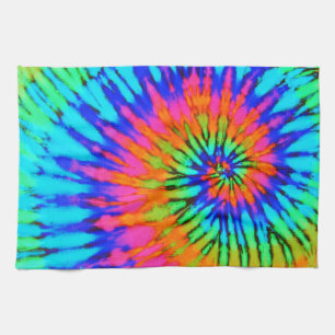 Rosa und blaues Tie-Dye-Küchenhandtuch Geschirrtuch