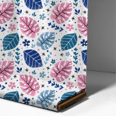 Rosa und blaues tropisches Monstera-Leaf-Muster Stoff