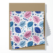 Rosa und blaues tropisches Monstera-Leaf-Muster Stoff