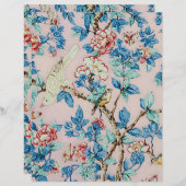 Rosa und blaues Vintages Vogelpapier (Vorne/Hinten)
