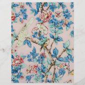 Rosa und blaues Vintages Vogelpapier (Rückseite)