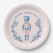 Rosa und blaues Wappen Nutcracker Pappteller (Vorderseite)