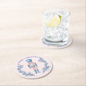 Rosa und blaues Wappen Nutcracker Runder Pappuntersetzer (Vor Ort)