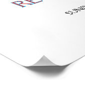 Rosa und blaues Watercoloar-Geschlecht Poster (Ecke)