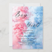 Rosa und Blaurauchjunge oder weibliche Geschlechts Einladung (Vorderseite)