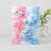 Rosa und Blaurauchjunge oder weibliche Geschlechts Einladung (Stehend Vorderseite)