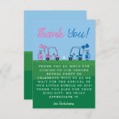 Rosa und Blue Golf Gender Reveal Party Dankeskarte (Vorne/Hinten)