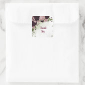 Rosa und Blume Quadratischer Aufkleber (Tasche)