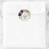 Rosa und Blume Runder Aufkleber (Tasche)