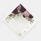 Rosa und Blume Serviette (Ecke)