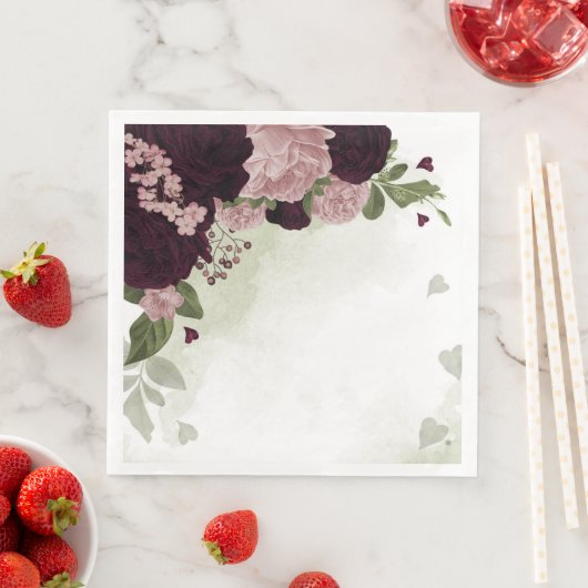 Rosa und Blume Serviette (Beispiel)