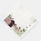 Rosa und Blume Serviette (Ecke)