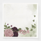 Rosa und Blume Serviette (Vorderseite)